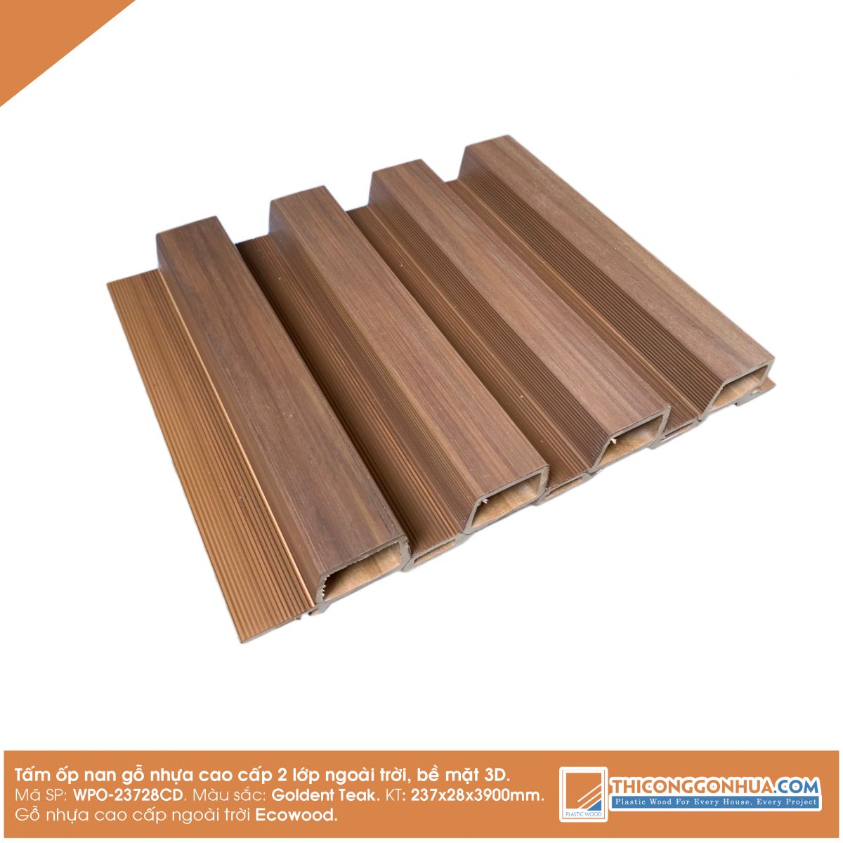 Tấm ốp 2 lớp nguyên sinh Ecowood WPO23728CD